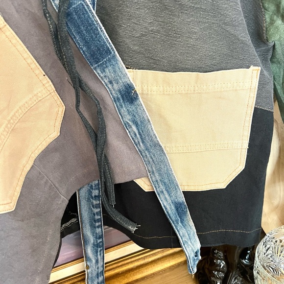 OOAK UPCYCLED Denim Levi’s Carhartt Patchwork Handmade Jacket ONE SIZE - Picture 6 of 7